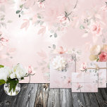 Romantic Blush Secret Garden Pink Roses Wedding 2 Wrapping Paper Sheet<br><div class="desc">An elegant blush pink watercolor painted wrapping paper sheet trio to match the wedding invitation,  Romantic Blush Pink Secret Garden Roses Wedding invitation,  featuring a dreamy blush dappled sunlit garden.</div>