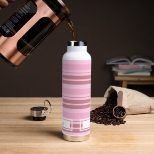 Romantic Blush Soft Monochromatic Pink Stripes Water Bottle