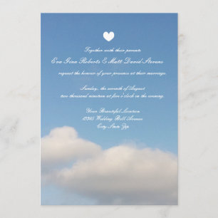 Romantic blye ciel blanc nuages blancs invitations