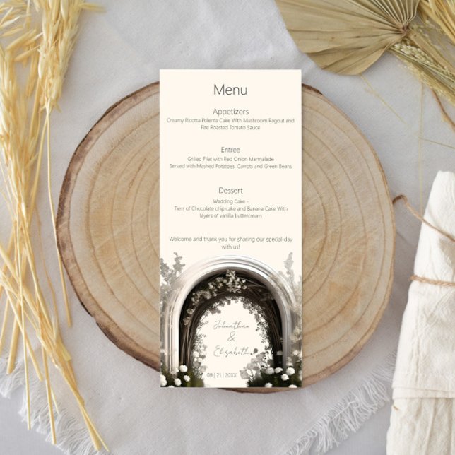 Romantic Boho Botanical Arch Wedding Menu (Romantic Boho Botanical Arch Wedding Menu)