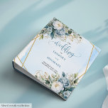 Romantic Boho Dusty Blue Eucalyptus Wedding Memory Binder<br><div class="desc">✅ For matching items search 210W in my collections ✅ Keep your wedding memories beautifully organized with this elegant watercolor wedding binder, featuring dusty blue flowers, lush eucalyptus greenery, and a shimmering gold glitter frame. Designed with romance and sophistication in mind, this piece is perfect as a wedding planner, keepsake...</div>