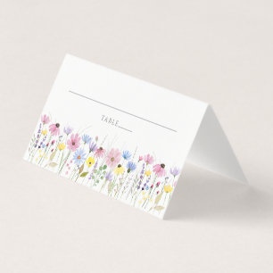 Romantic Boho Garden Wildflower Wedding Place Card