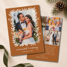 Romantic Boho Married & Merry Wreath Bow 4 Photo