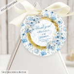 Romantic Boho Pastel Blue Gold Wedding Favour Tag<br><div class="desc">✅ For matching items search 192W in my collections ✅ Add the perfect finishing touch to your wedding favours with our elegant boho watercolor wedding gift tags, favour tags, and thank you tags. Designed in soft dusty blue, light blue, and pastel blue hues with shimmering gold accents, these tags bring...</div>
