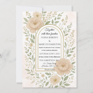 Romantic Boho Peonies & Greenery Elegant Wedding Save The Date