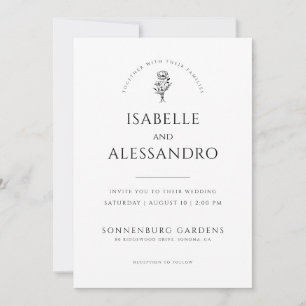 Romantic Boho Photo Wedding Modern Minimalist Invitation