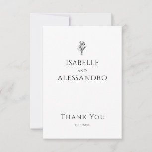 Romantic Boho Photo Wedding Thank You Card