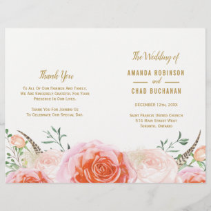 Romantic Boho Tribal Wedding Programs
