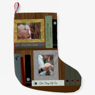 Romantic Book Lover Book Shelf Personalized Small Christmas Stocking