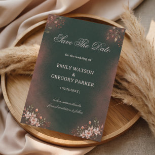 Romantic Botanical Green Blush Save The Date