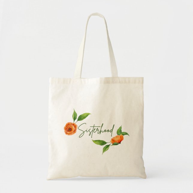 Romantic Botanical Love Bridesmaid Gift Tote Bag (Front)