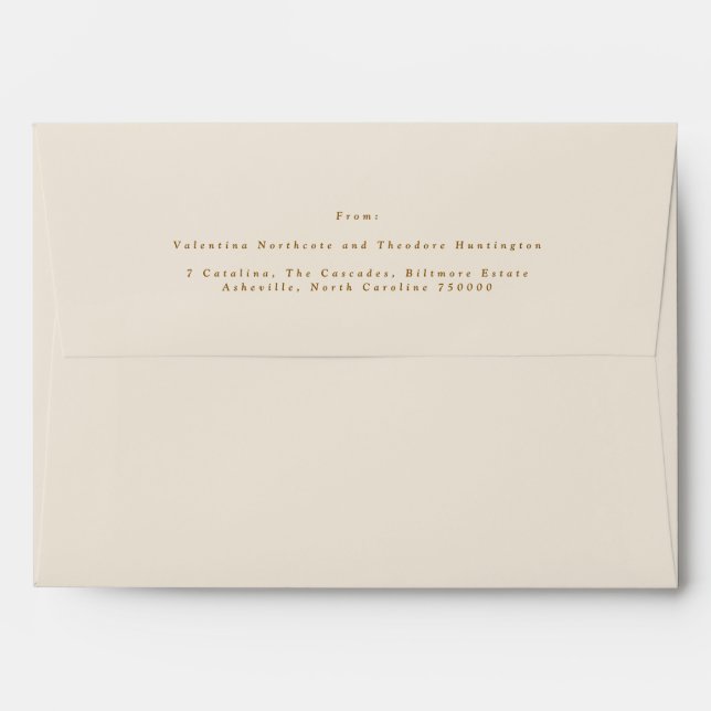 romantic botanical pre-addressed return wedding envelope (Back (Top Flap))