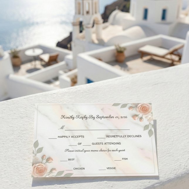 Romantic Botanical Script Garden Pastel RSVP Card (Creator Uploaded)