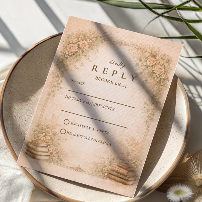 Romantic Botanical Wildflower Garden Wedding RSVP Card (Creator Uploaded)