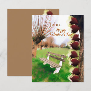   Romantic Boyfriend Valentines Heart Garden Bench