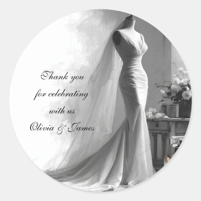 Romantic Bridal Sketch Wedding Sticker - Perfume (Front)