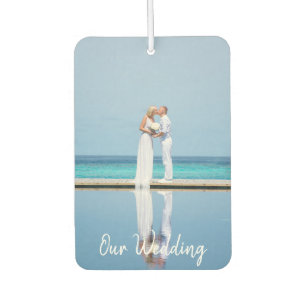 Romantic Bride Groom Photo Our Wedding Typography Air Freshener