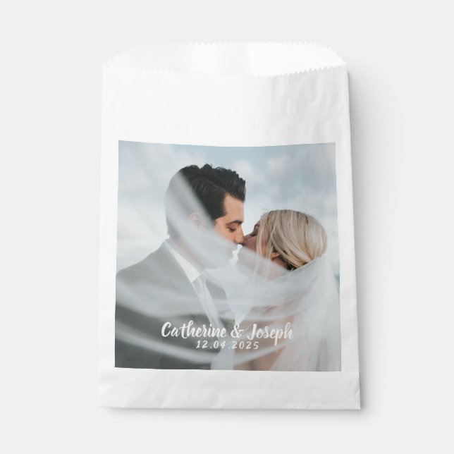 Romantic Bride & Groom Wedding  Favour Bag (Front)