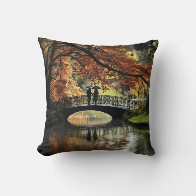 Romantic Bridge - Celebrate Love Throw Pillow (Front)