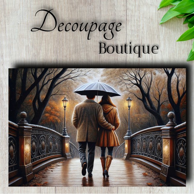 Romantic Bridge Walk Decoupage Tissue Paper (Romantic Bridge Walk Decoupage Tissue Paper)