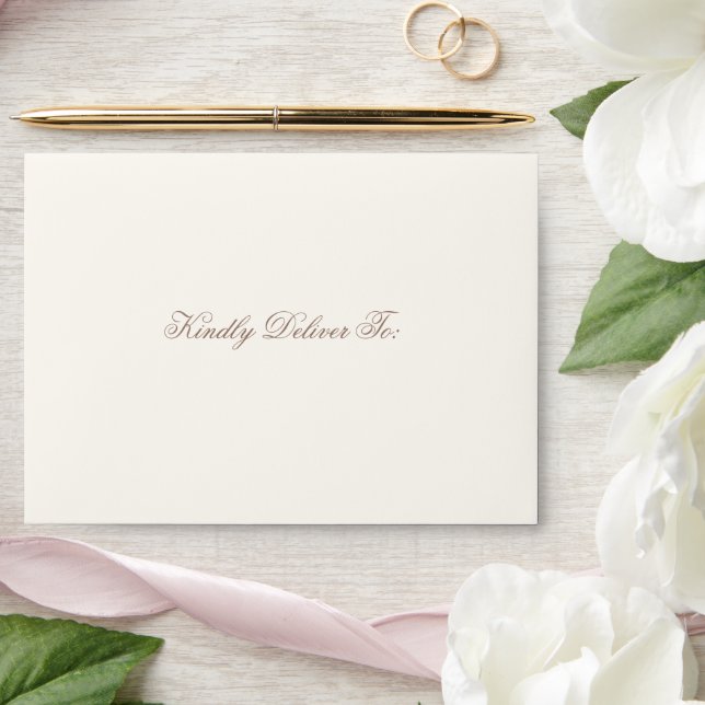 Romantic Brown Elegant Wedding Envelope (Wedding)