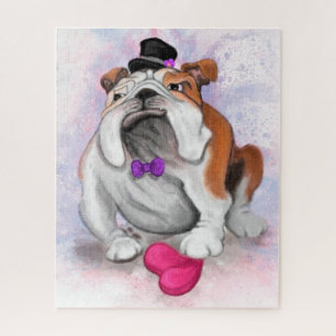 Romantic Bulldog Jigsaw Puzzle - Funny