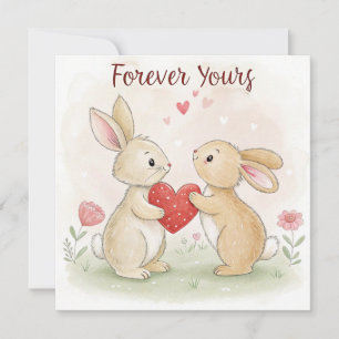 Romantic Bunny Card – Forever Yours