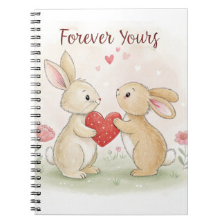 Romantic Bunny Card – Forever Yours Notebook