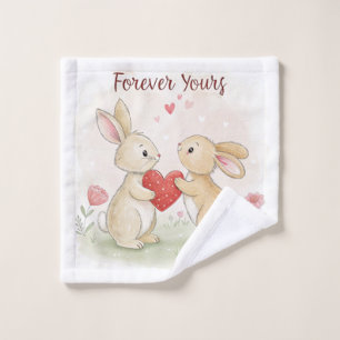 Romantic Bunny Card – Forever Yours Wash Cloth