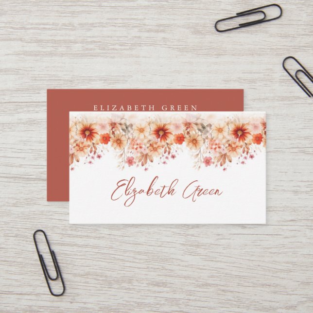 Romantic Burgundy Bloom Card (Front/Back In Situ)