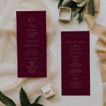 Romantic Burgundy Calligraphy Monogram Wedding Program<br><div class="desc">This romantic burgundy calligraphy monogram wedding program is perfect for a simple wedding. The modern classic design features fancy swirls and whimsical flourishes with gorgeous elegant hand lettered faux champagne gold typography. Include the couples initials, the names of the couple, the wedding date and location, thank you message, order of...</div>