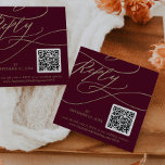 Romantic Burgundy Calligraphy QR Code Wedding RSVP Enclosure Card<br><div class="desc">This romantic burgundy calligraphy QR code wedding RSVP enclosure card is perfect for a simple wedding. The modern classic design features fancy swirls and whimsical flourishes with gorgeous elegant hand lettered faux champagne gold typography. Please Note: This design does not feature real gold foil. It is a high quality graphic...</div>