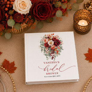 Romantic Burgundy Gold eucalyptus fall bridal show Binder