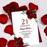 Romantic Burgundy Red Rose 21st Birthday Invite<br><div class="desc">Romantic Burgundy Red Rose 21st Birthday Invite

See matching collection in store</div>