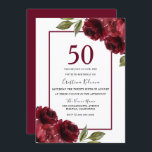 Romantic Burgundy Red Roses 50th Birthday Party Invitation<br><div class="desc">Romantic Burgundy Red Roses 50th Birthday Party Invitation

See matching collection in Niche and Nest Store</div>