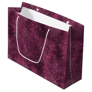 Romantic Burgundy Sparkle Glitzy Bridal Shower Large Gift Bag