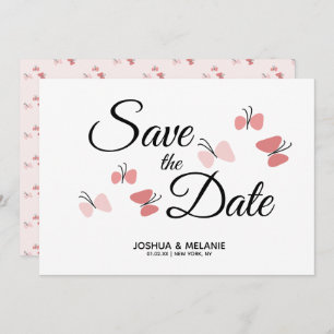 Romantic Butterflies Pink Save the Dates 
