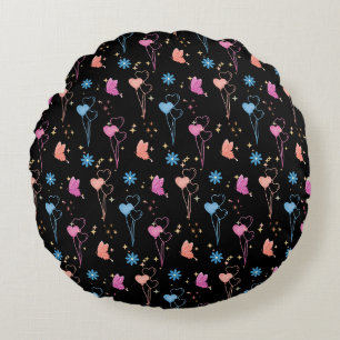Romantic Butterfly & Heart Pattern Throw Pillows