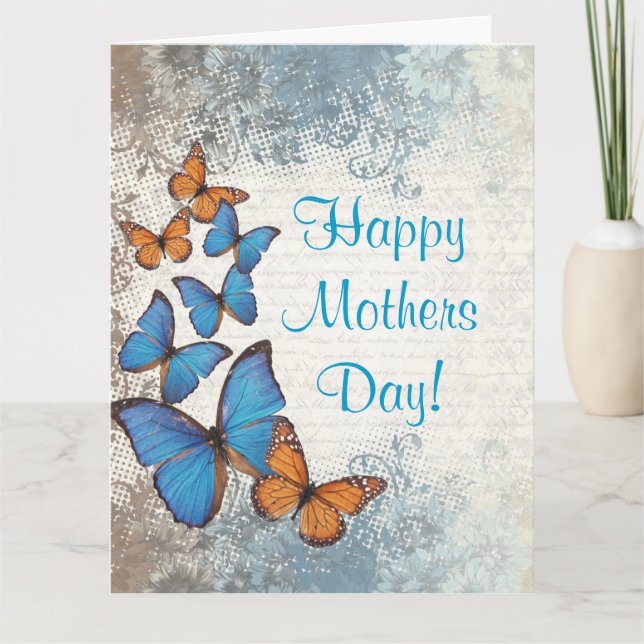 Romantic butterfly  mothers day card (Front)