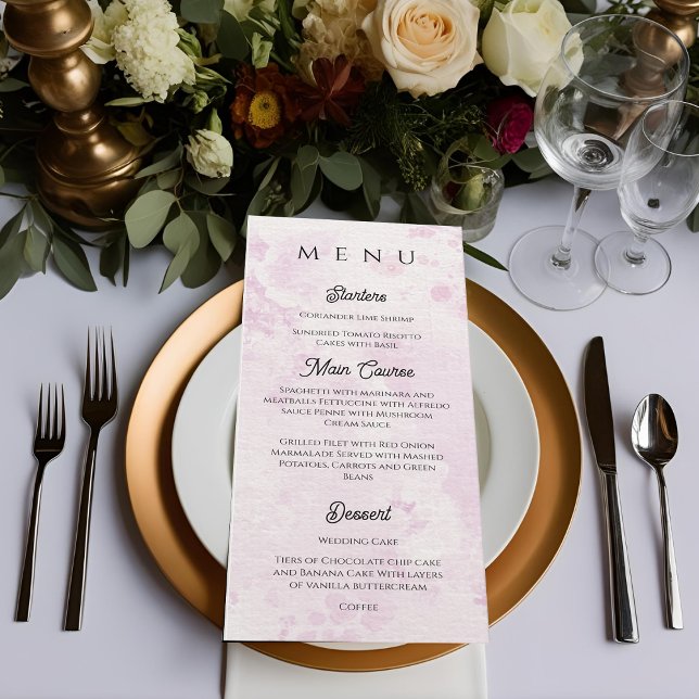 Romantic Café Illustration Wedding Dinner  Menu (Romantic Café Illustration Wedding Dinner Menu)