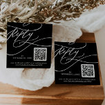Romantic Calligraphy | Black QR Code Wedding RSVP Enclosure Card<br><div class="desc">This romantic calligraphy black QR code wedding RSVP enclosure card is perfect for a simple wedding. The modern classic design features fancy swirls and whimsical flourishes with gorgeous elegant hand lettered typography.</div>