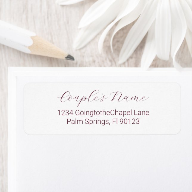 Romantic Calligraphy Burgundy Return Address (Insitu)