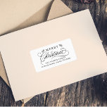 Romantic Calligraphy Christmas Return Address Label<br><div class="desc">This Christmas return address label featuring elegant and romantic swirly calligraphy lettering with pinecone twigs. For more advanced customization of this design,  please click the BLUE DESIGN TOOL BUTTON above!</div>