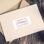 Romantic Calligraphy Christmas Return Address Label<br><div class="desc">This Christmas return address label featuring elegant and romantic swirly calligraphy lettering with pinecone twigs. For more advanced customization of this design,  please click the BLUE DESIGN TOOL BUTTON above!</div>