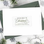 Romantic Calligraphy Christmas Return Address Label<br><div class="desc">This Christmas return address label featuring elegant and romantic swirly calligraphy lettering with pinecone twigs. For more advanced customization of this design,  please click the BLUE DESIGN TOOL BUTTON above!</div>