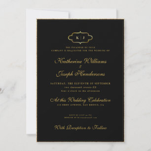 ROMANTIC CALLIGRAPHY&CLASSIC MONOGRAM WEDDING+RSVP INVITATION