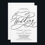 Romantic Calligraphy | Flourish All In One Wedding Invitation<br><div class="desc">This romantic calligraphy flourish all in one wedding invitation is perfect for a simple wedding. The modern classic design features fancy swirls and whimsical flourishes with gorgeous elegant hand lettered typography. Save paper by including the details on the back of the wedding invitation instead of on a separate enclosure card....</div>