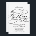 Romantic Calligraphy | Flourish All In One Wedding Invitation<br><div class="desc">This romantic calligraphy flourish all in one wedding invitation is perfect for a simple wedding. The modern classic design features fancy swirls and whimsical flourishes with gorgeous elegant hand lettered typography. Save paper by including the details on the back of the wedding invitation instead of on a separate enclosure card....</div>