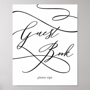 Romantic Calligraphy Flourish Guest Book Sign