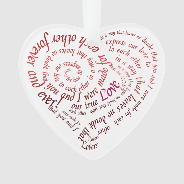 Romantic Calligraphy Lovers Heart Shaped Quote (devant)